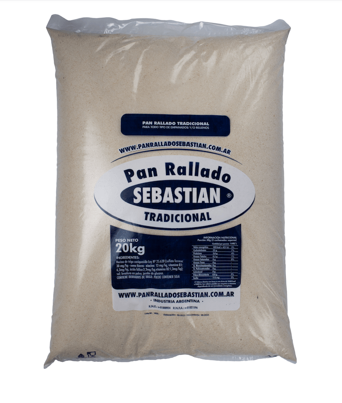 Pan Rallado Tradicional Sebastian 20 kg